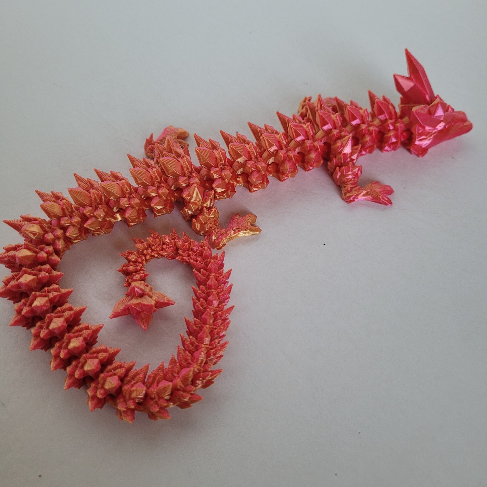 3D Printed Dragon Crystal Fully Articulated 14 Inches Fidget Toys Home Office