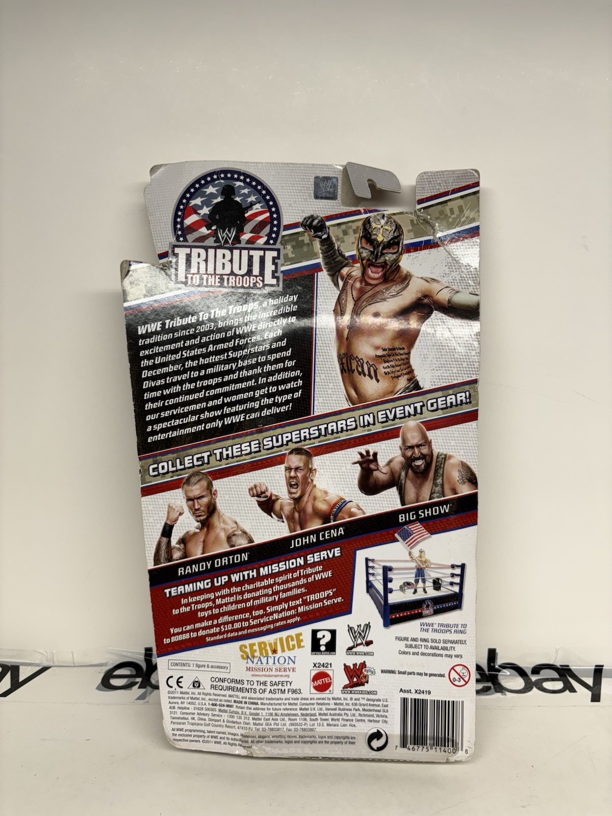 WWE WWF REY MYSTERIO TRIBUTE TO THE TROOPS FIGURE Damaged Box Free Shipping
