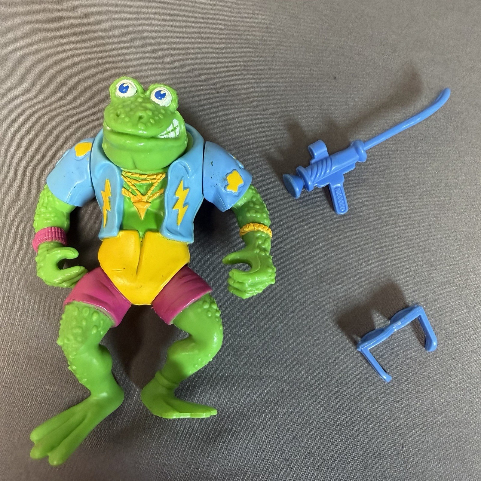 Vintage TMNT Teenage Mutant Ninja Genghis Frog King 1989 Near Complete