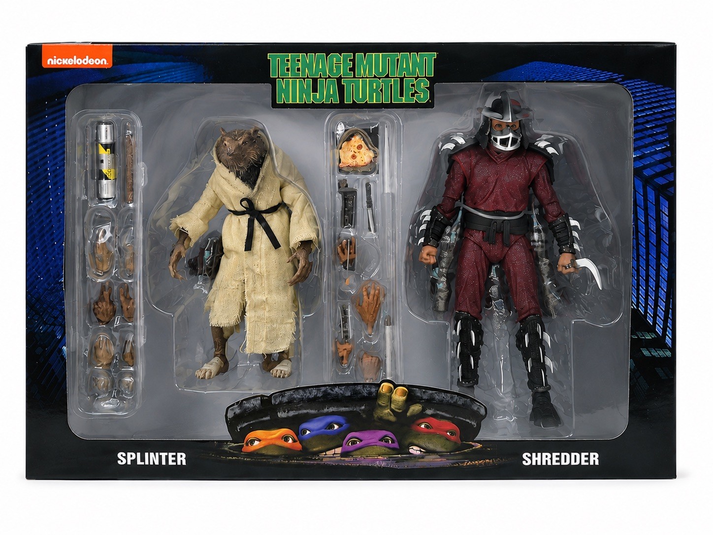 NECA 1990 TMNT Movie 7” Splinter and Shredder – NEW SEALED 2-Pack