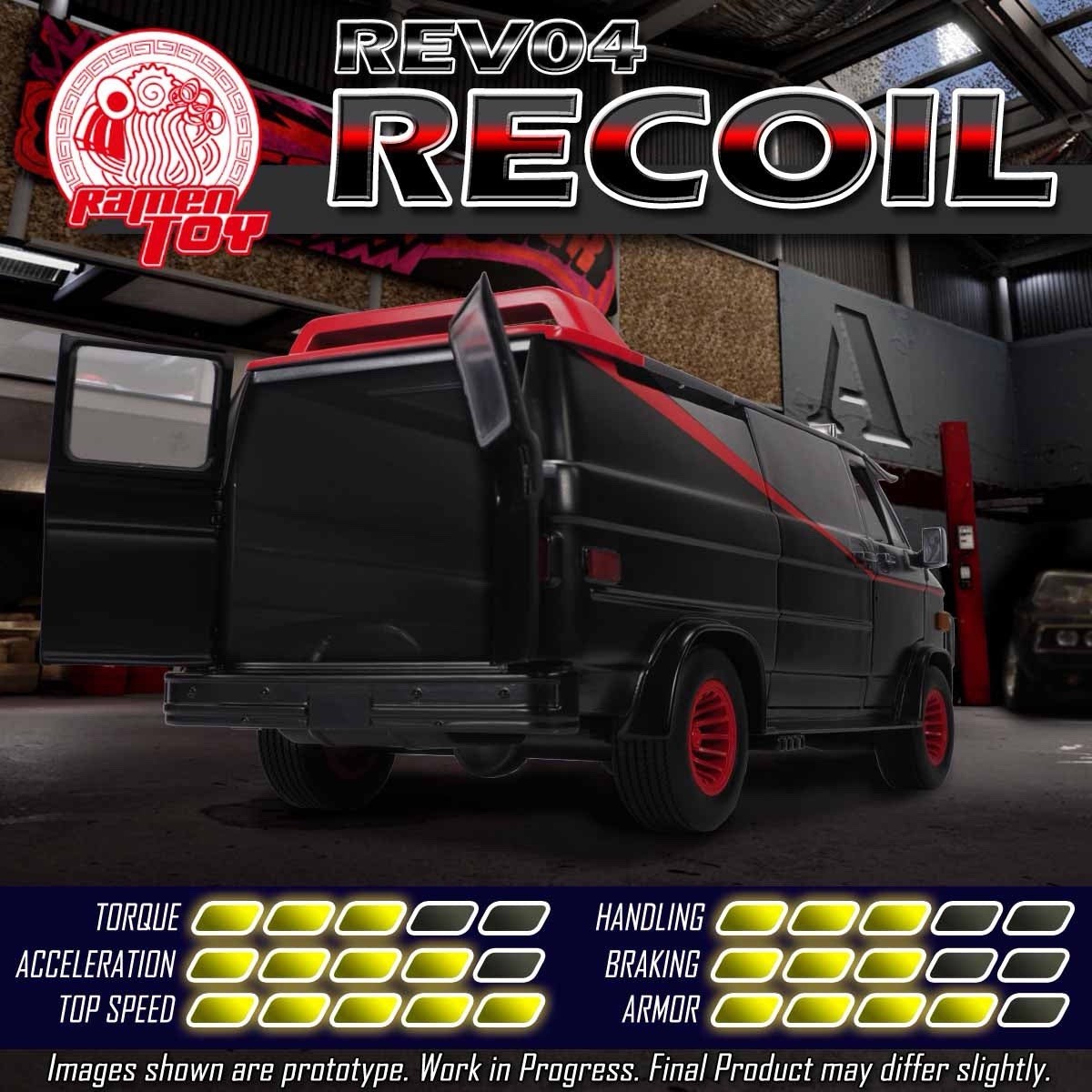 Ramen Toy REV04 Recoil A-Team van R.E.V.04 6-Inch 1/12 Scale Fits Marvel Legends
