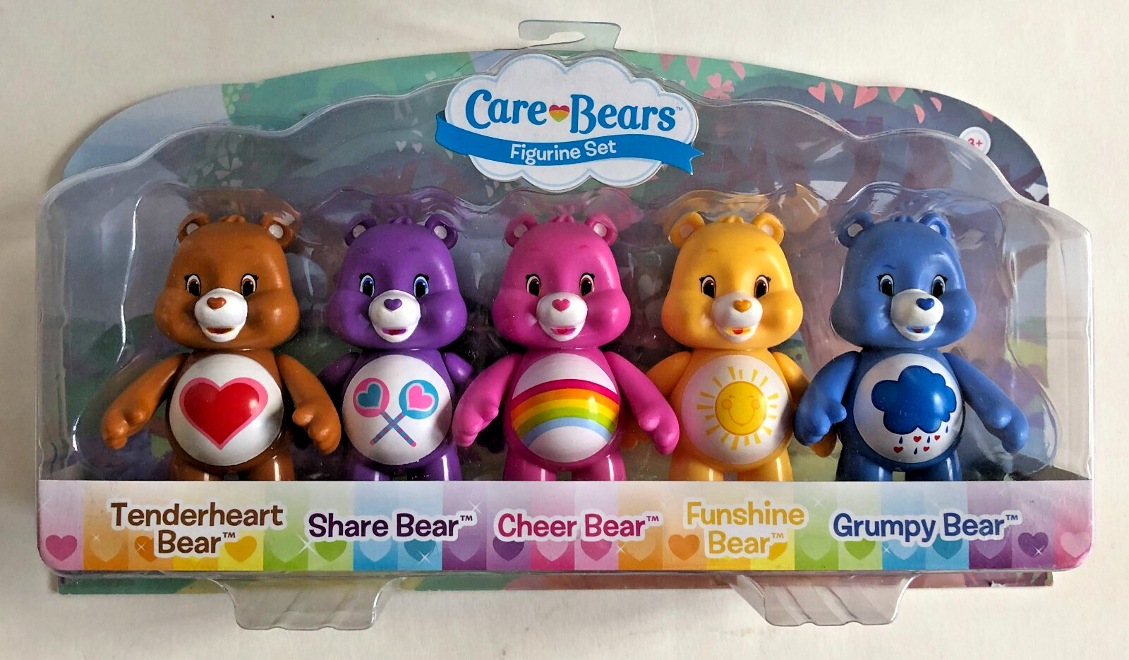 Care Bears Figurine Set Just Play 2015 5pc Sealed Tenderheart Cheer Funshine
