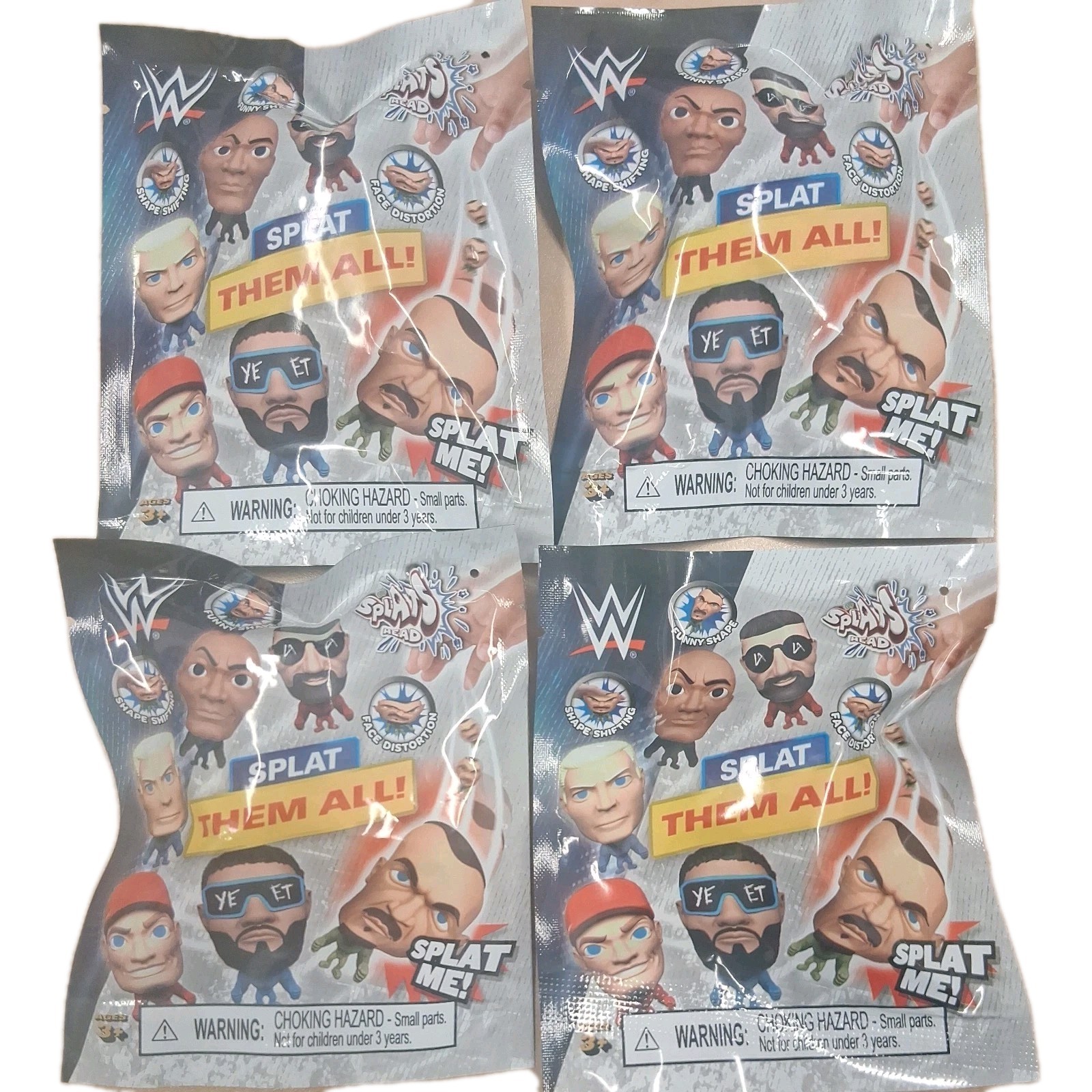 NEW 4 Packs Sealed WWE Splat Heads In The Pack Series 1 Unopened Fast Shipping