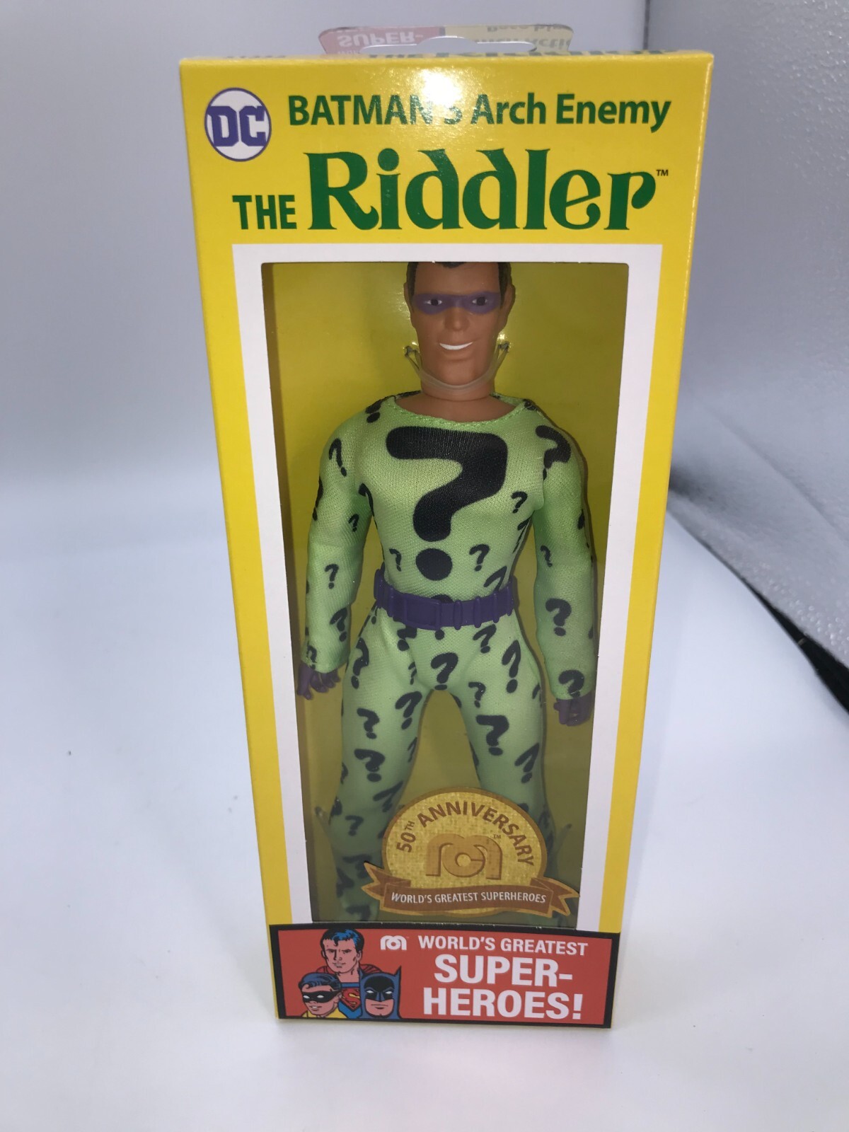 Mego Riddler 8″ Figure 50th Anniversary DC Comics World’s Greatest MINTY