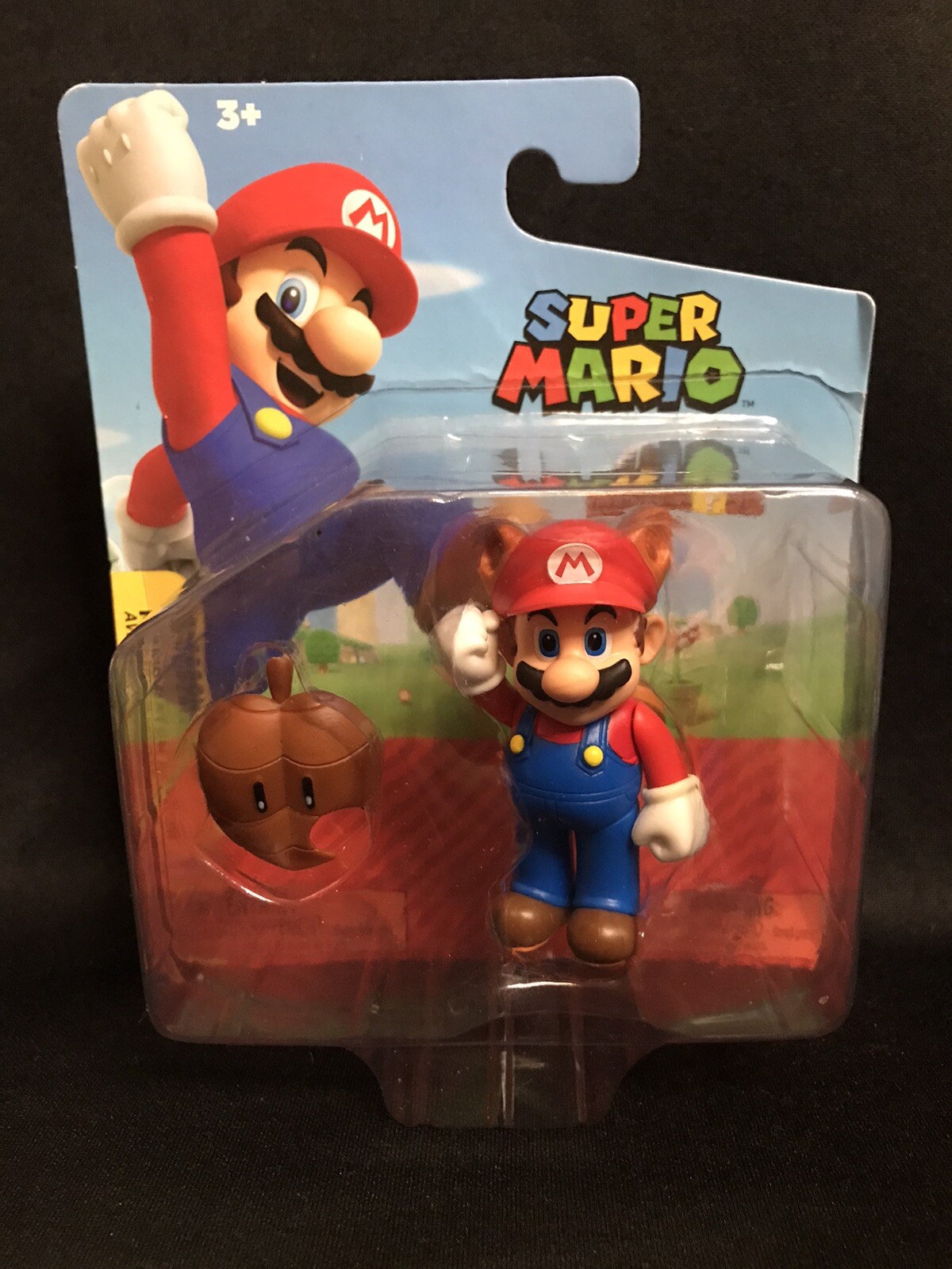 Jakks Super Mario 2.5” Raccoon Mario Action Figure with Super Leaf