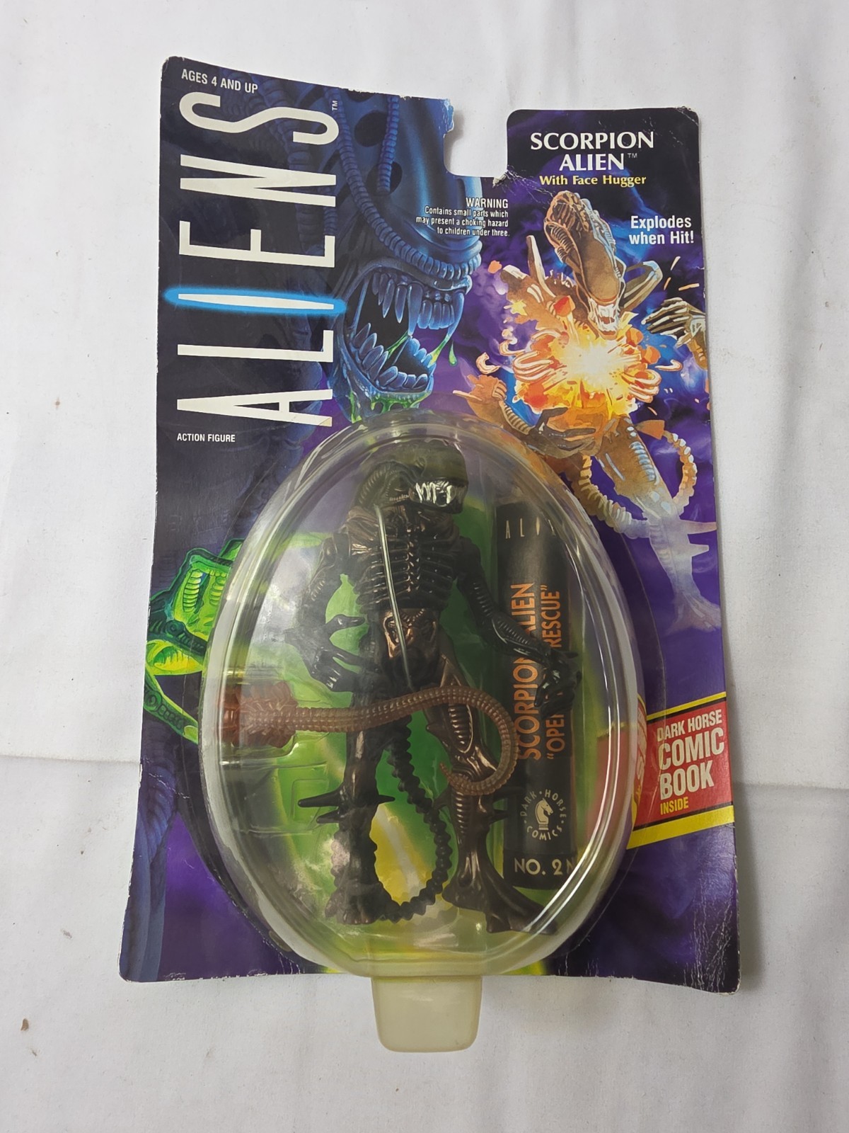VINTAGE 1992 Kenner Aliens Scorpion Alien w/ Face Hugger Action Figure #65730