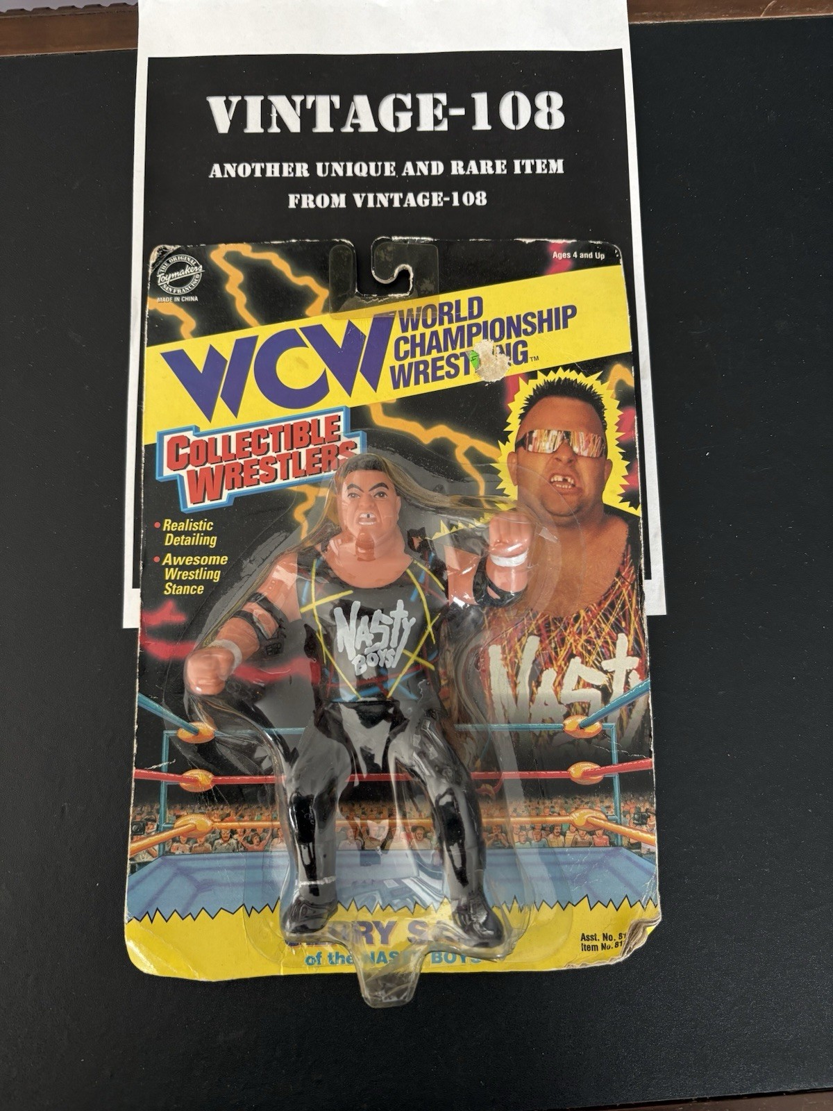 Nasty Boys Jerry Saggs WCW OSFTM Vintage Wrestling Figure Black WWE WWF *wear