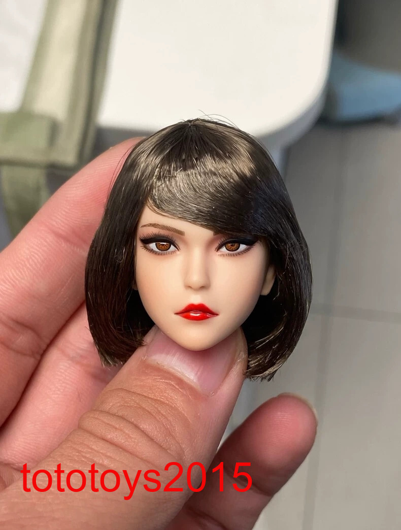 US 1/6 Beauty Girl Short Hair Head Sculpt For 12″ Female Action Figure Body toy