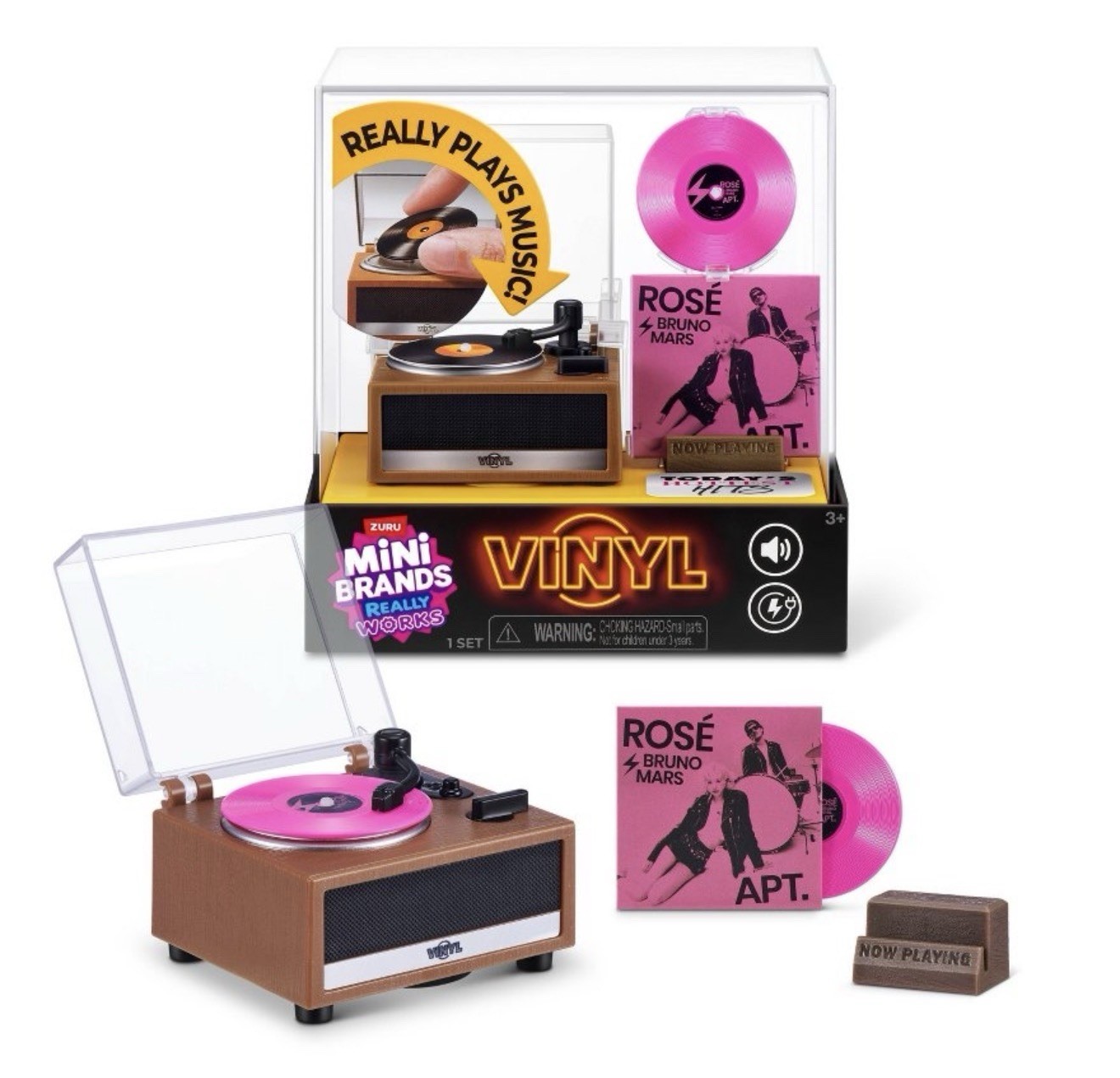 Zuru Mini Brands Vinyl Toy Record Player Really Works -New / Sealed & Ships Fast
