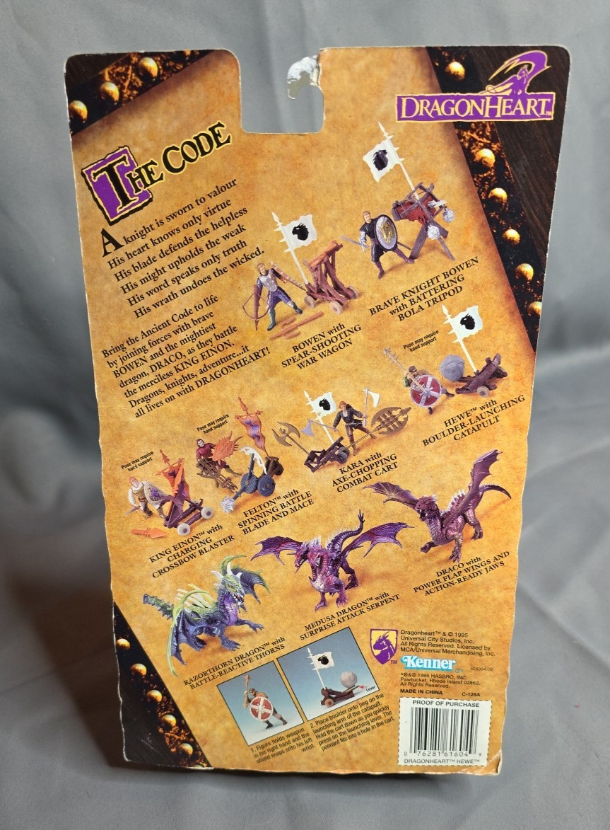 Vintage 1995 Kenner Dragonheart Hewe Action Figure MOC Sealed NIP Rare