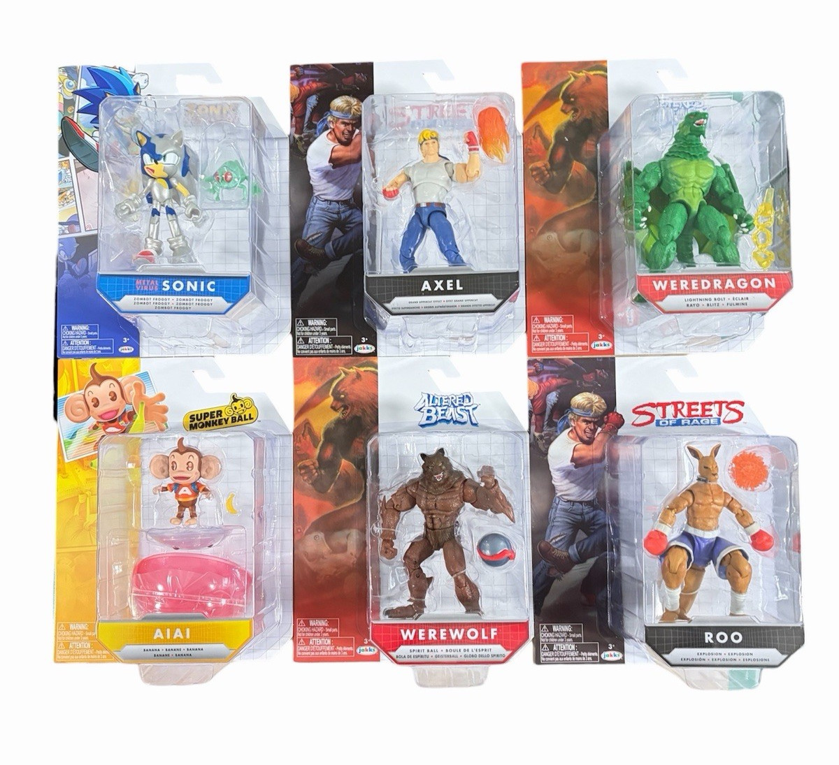 JAKKS PACIFIC SEGA ARCADE CLASSICS COMPLETE SET OF 6 FIGURES