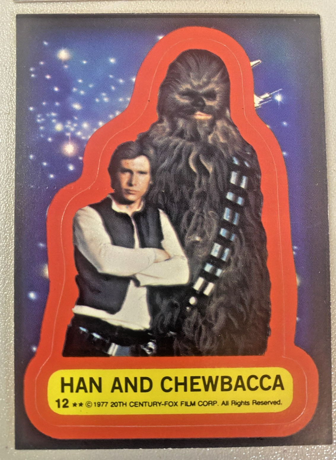 VTG 1977 STAR WARS TRADING CARDS LOT CHEWBACCA BLUE BORDERS & STICKERS 4/18