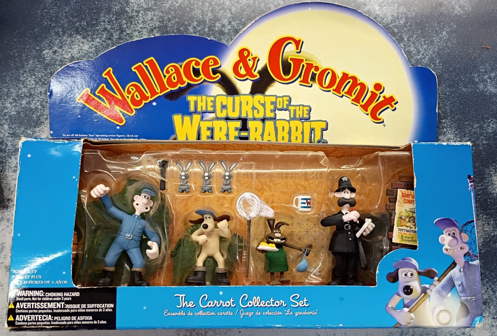 Wallace & Gromit Curse Of Were Rabbit Carrot Collector Figure Set 2005 w/Box SEE