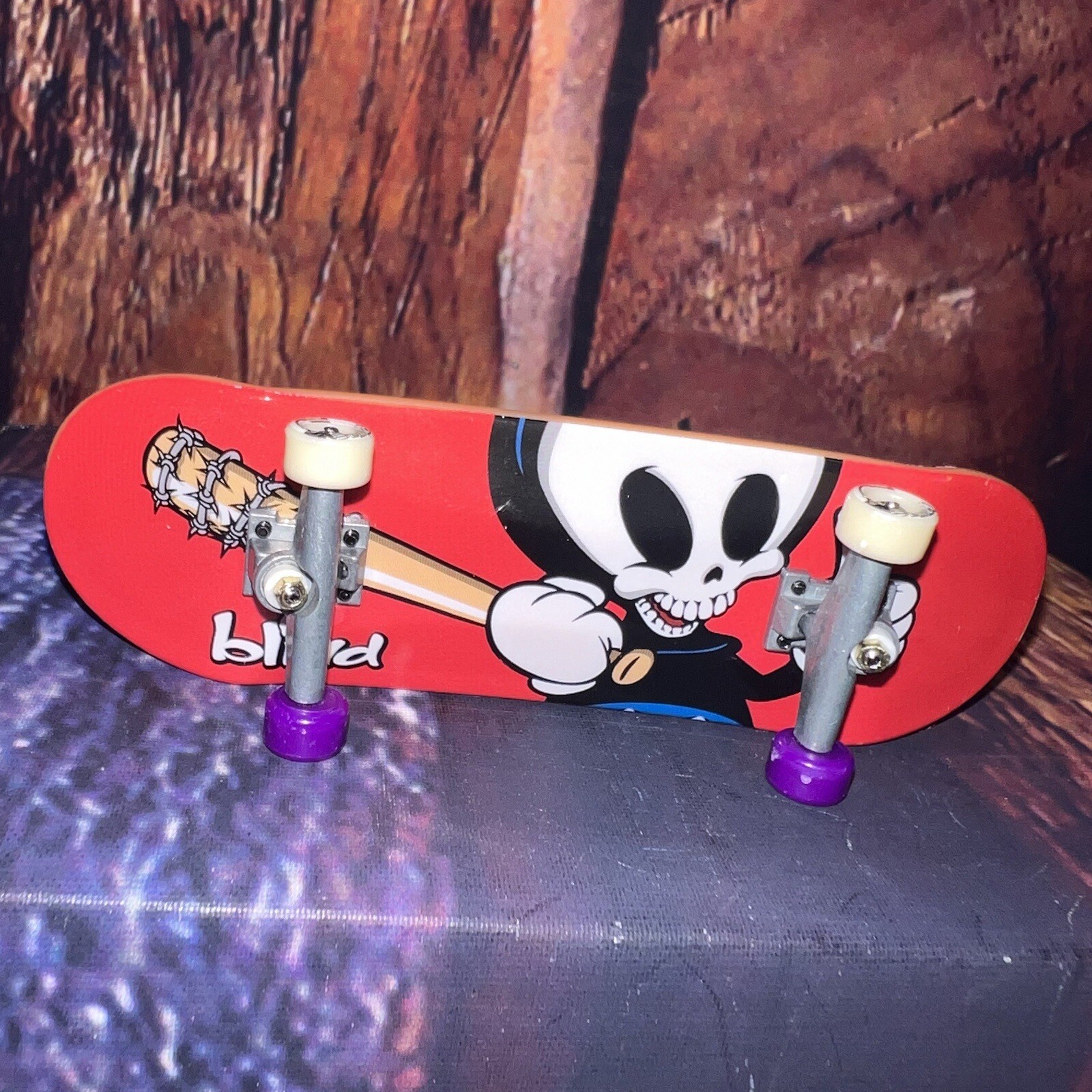 Tech Deck Fingerboard Blind Death Grim Reaper with Bat Figure Collector RARE