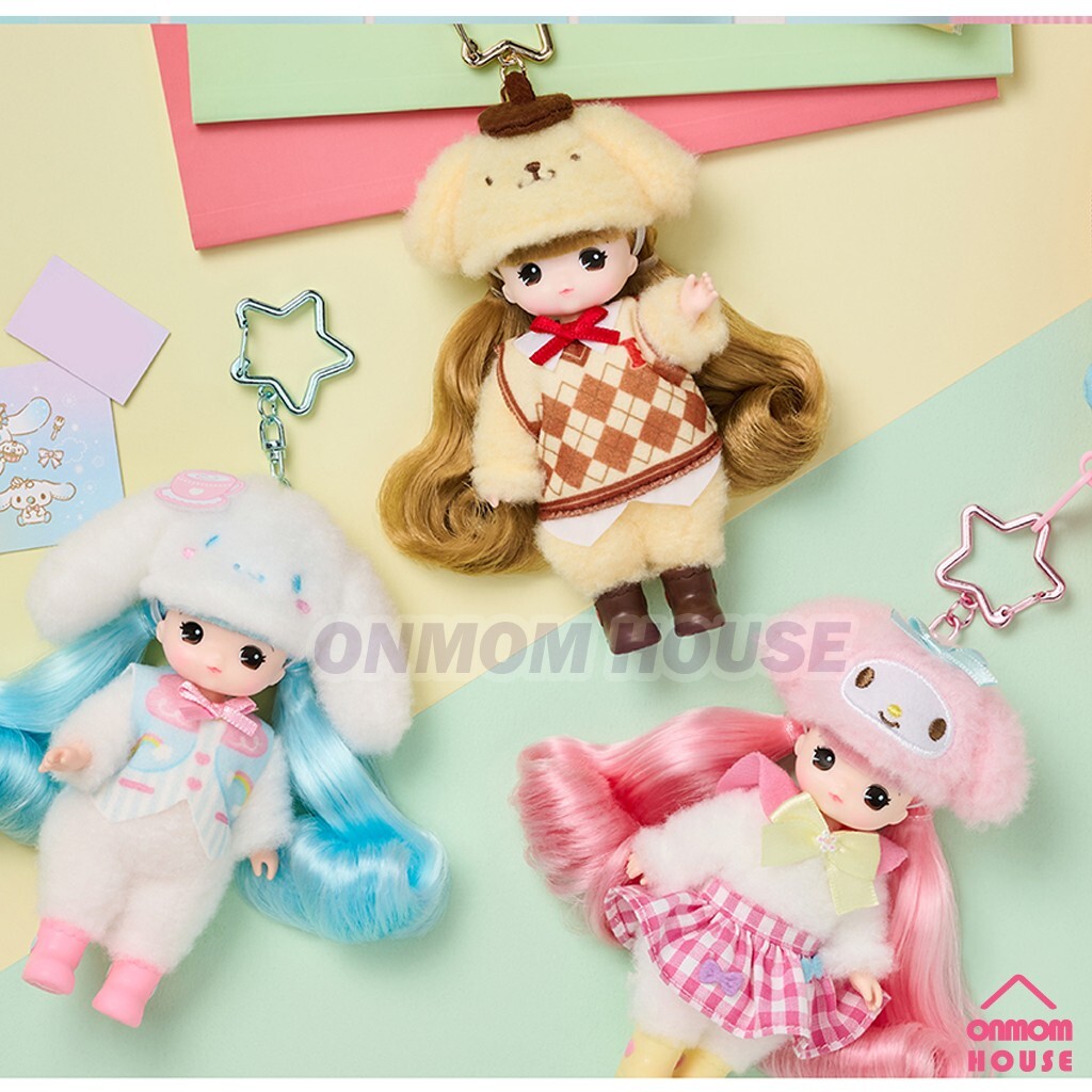 Sanrio Characters x Little Mimi 5 Type Figure Doll Keyring Korean Toy