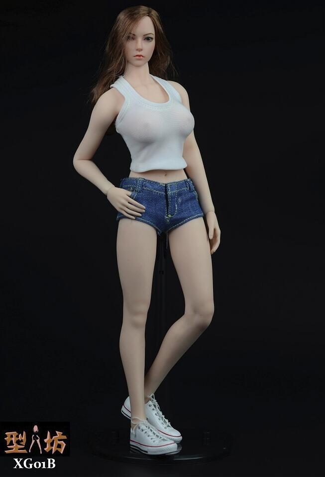Custom 1/6 Scale Asian Female Head Sculpt + PHICEN Seamless Body S01A Doll set