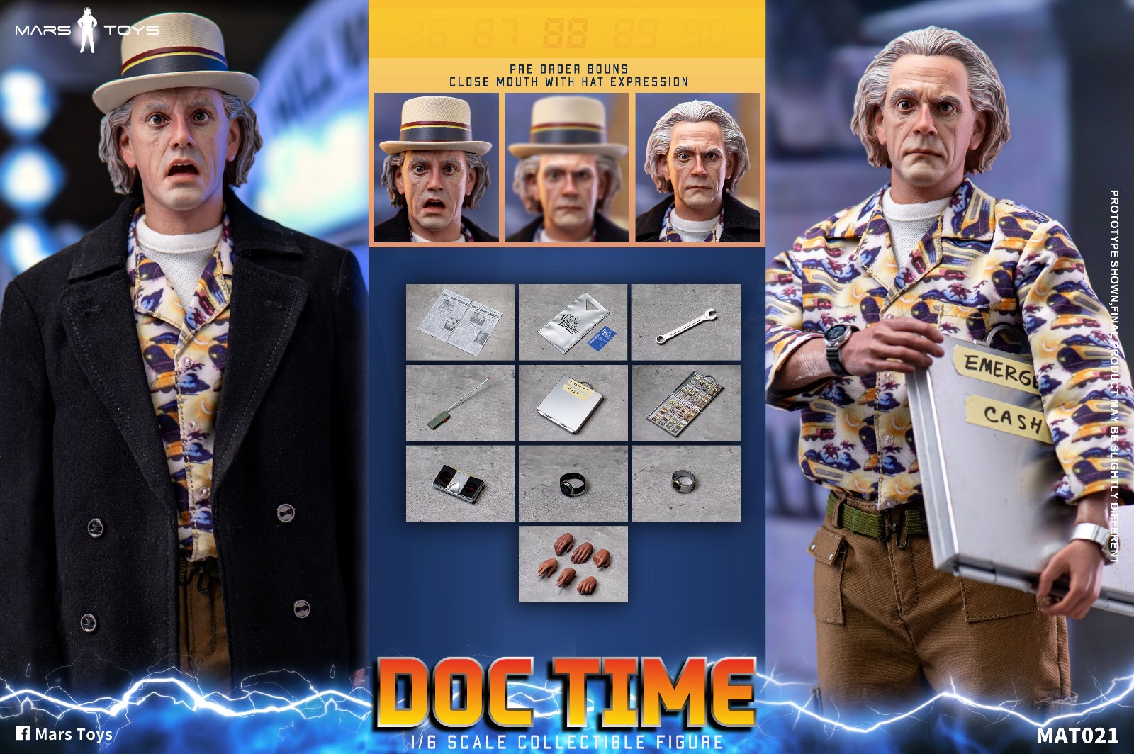 Mars Toys MAT021A 1/6th Back to School The Future Doctor Dr. Brown Action Figure