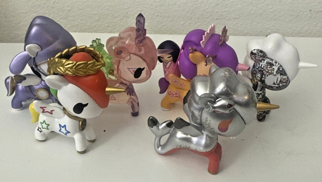 Tokidoki Unicorno Figure Lot of 6 Vinyl Unicorn Collectibles Mixed Characters