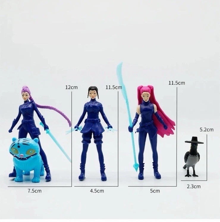 5pcs/Set Kpop Demon Hunters Action Figure Toy Derpys Tiger Rumi Mira Zoey Sussy
