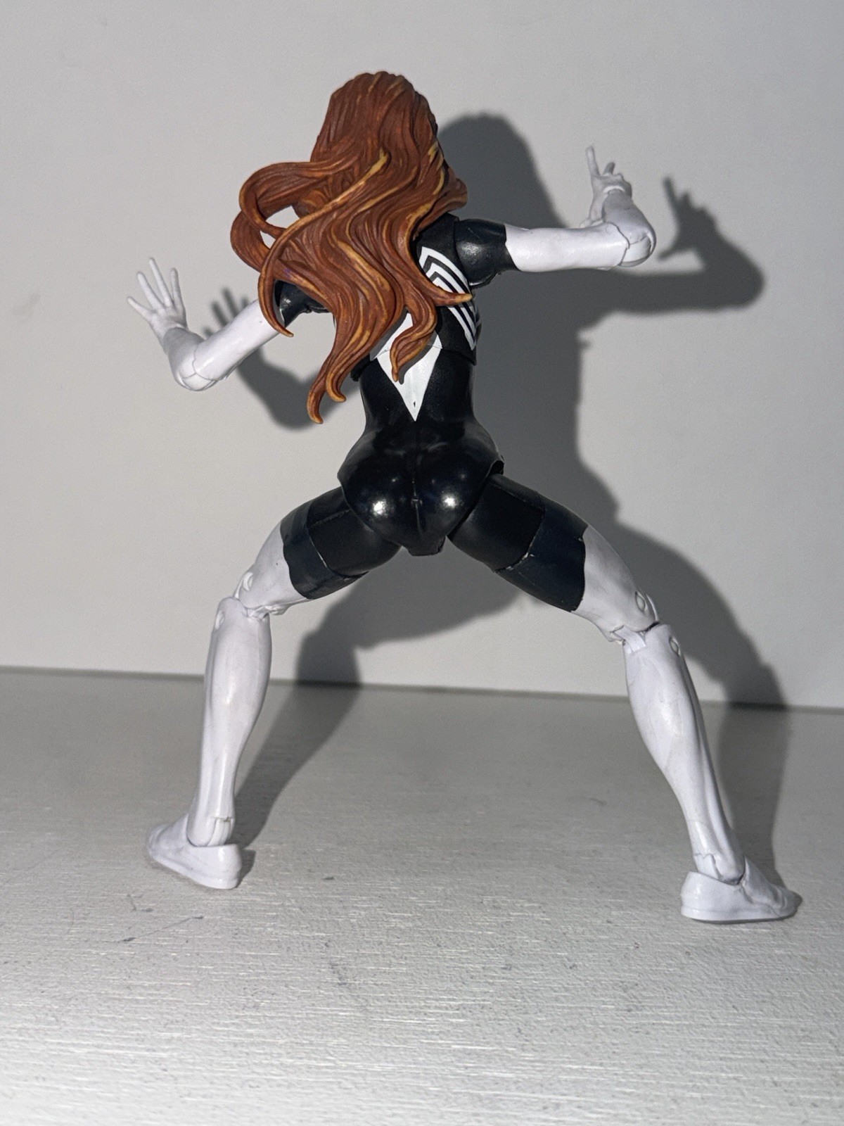 Spider-Woman Action Figure, Marvel Legends – Black/White Suit, Red Hair,