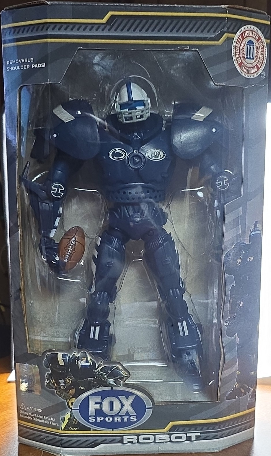 Fox Sports Robot Action Figure 10 Inch Blue Poseable Articulated Removable Pads