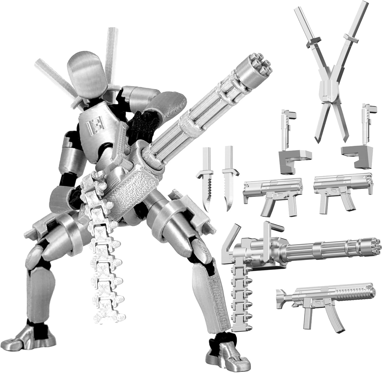 Gatling Gun T13 Titan 13 Action Figure Set?Assembled?, Robot Action Figure 3D P