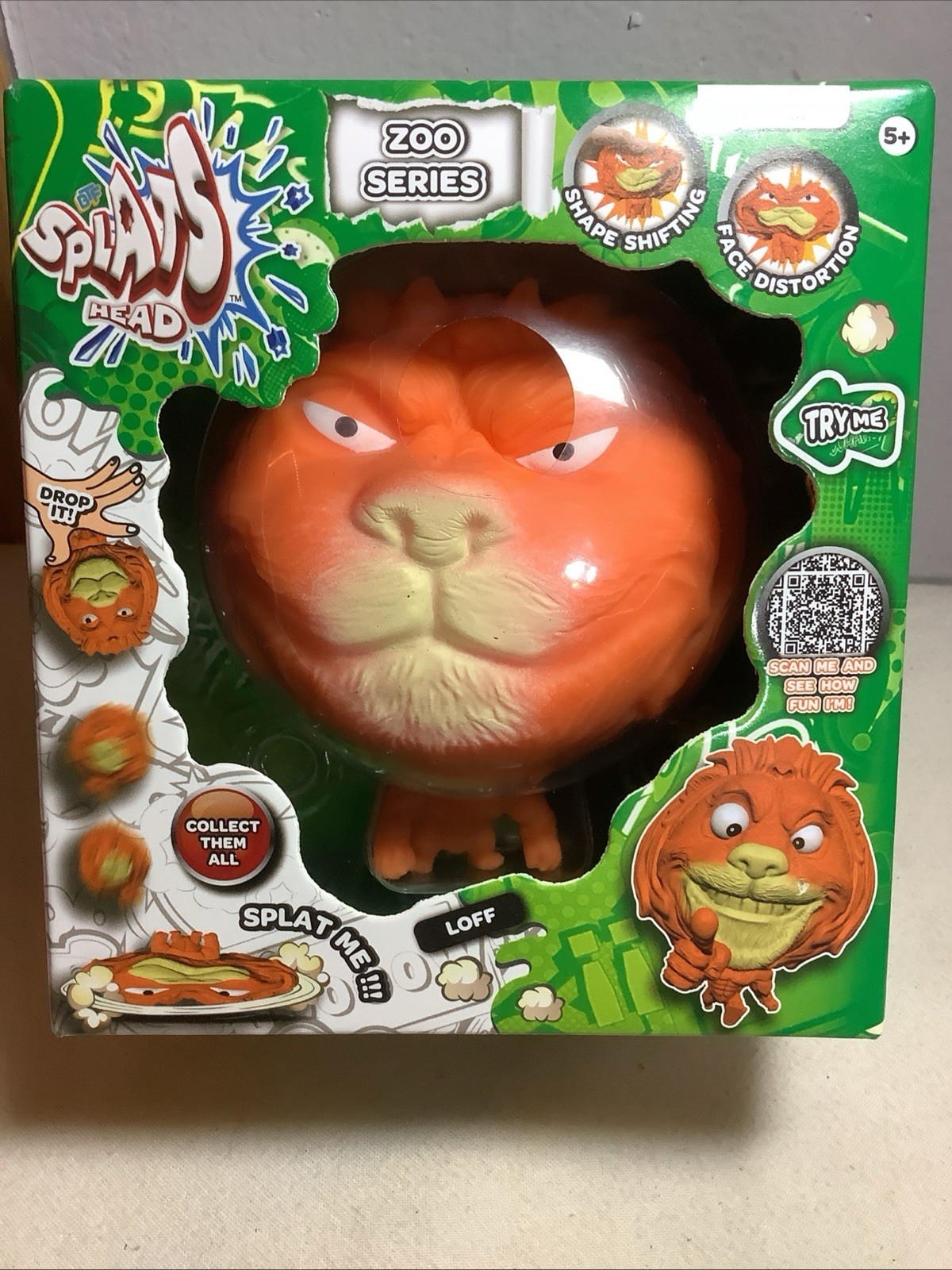 Zoo Series Loff Lion Stress Ball Orange Splats Head New In Box