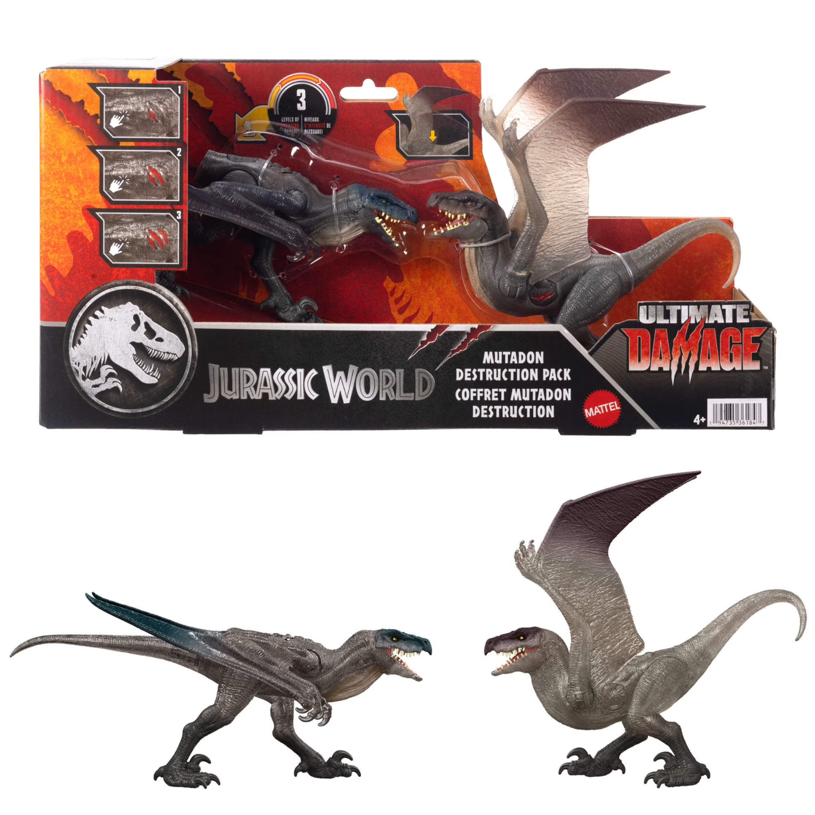 Jurassic World Ultimate Damage Rebirth Mutadon Destruction Action Figure 2 Pack