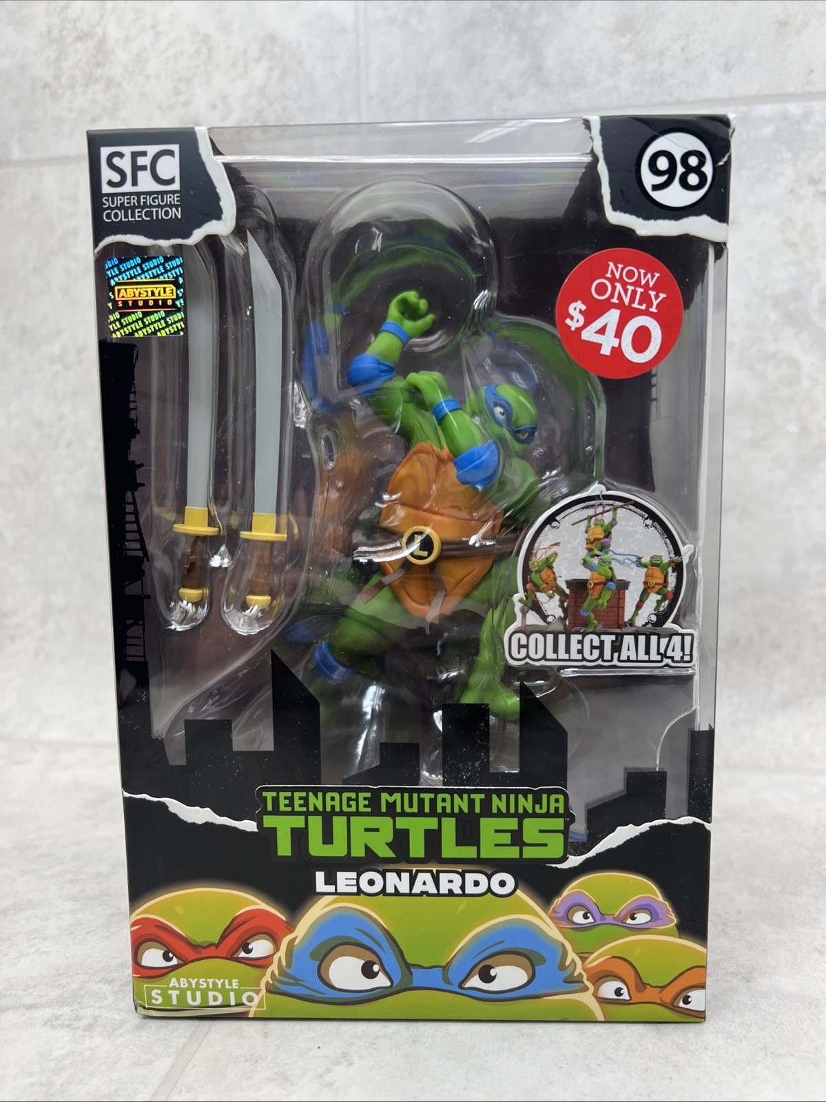 Abystyle Teenage Mutant Ninja Turtle Leonardo Super Figure Toy Sealed See Photos