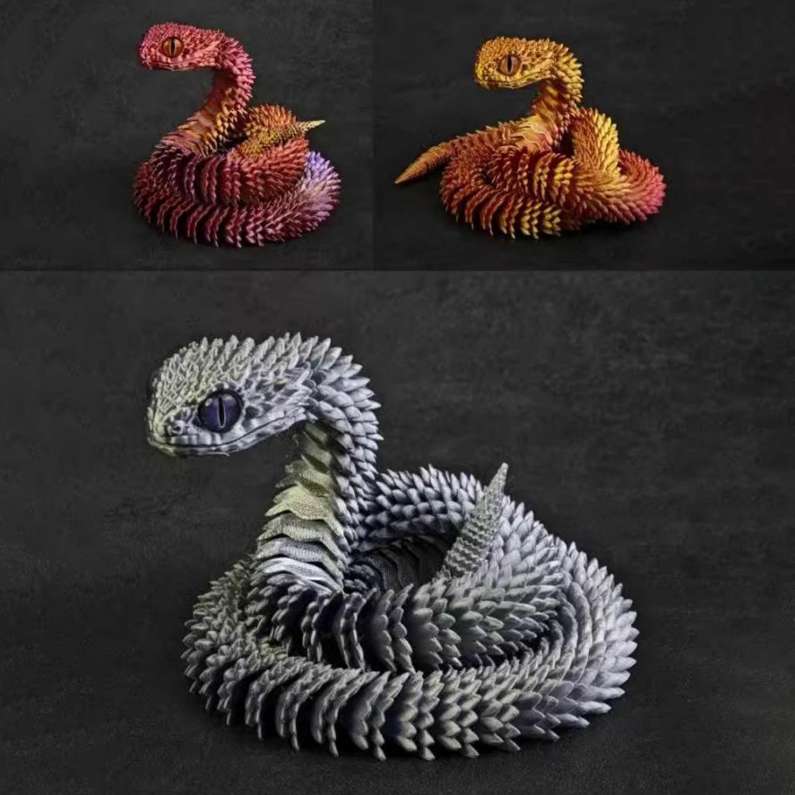 60cm 3d Printed Snake Movable Joint Simulation Figures Newyear Decoration Big