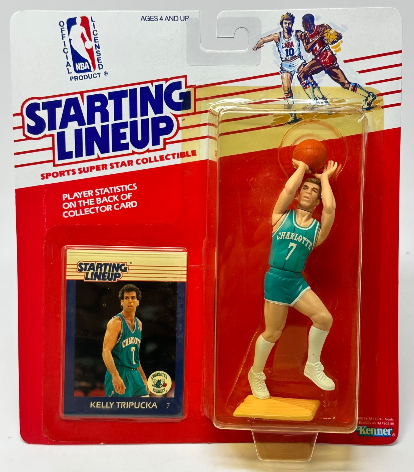 1989 KENNER STARTING LINEUP NBA BASKETBALL KELLY TRIPUCKA CHARLOTTE HORNETS MOC