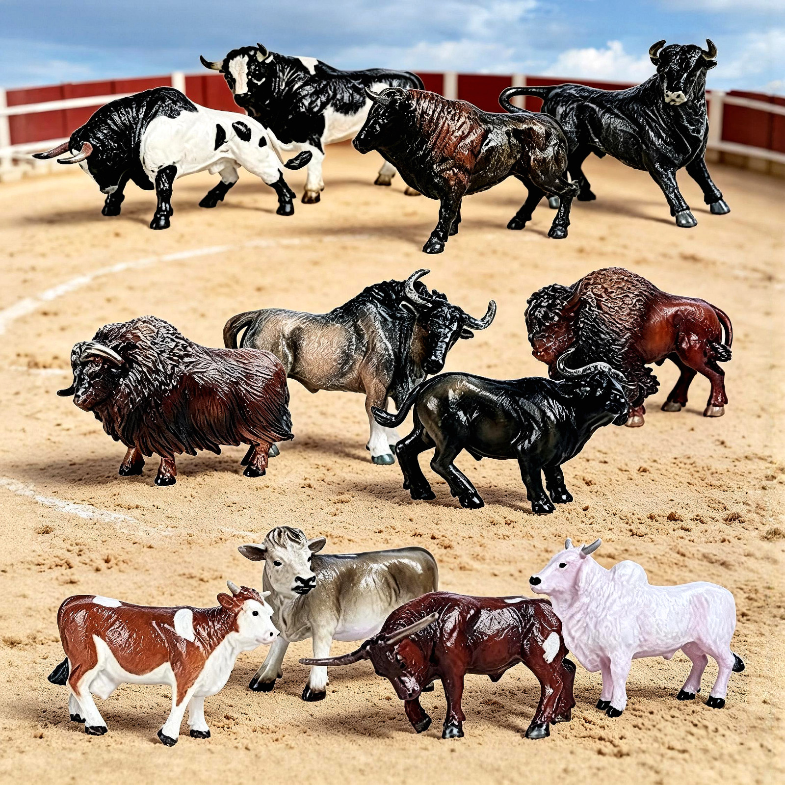 3” Farm Animal Cow Collection Ox Cattle Animal Toy PVC Action Figure Kids Toys