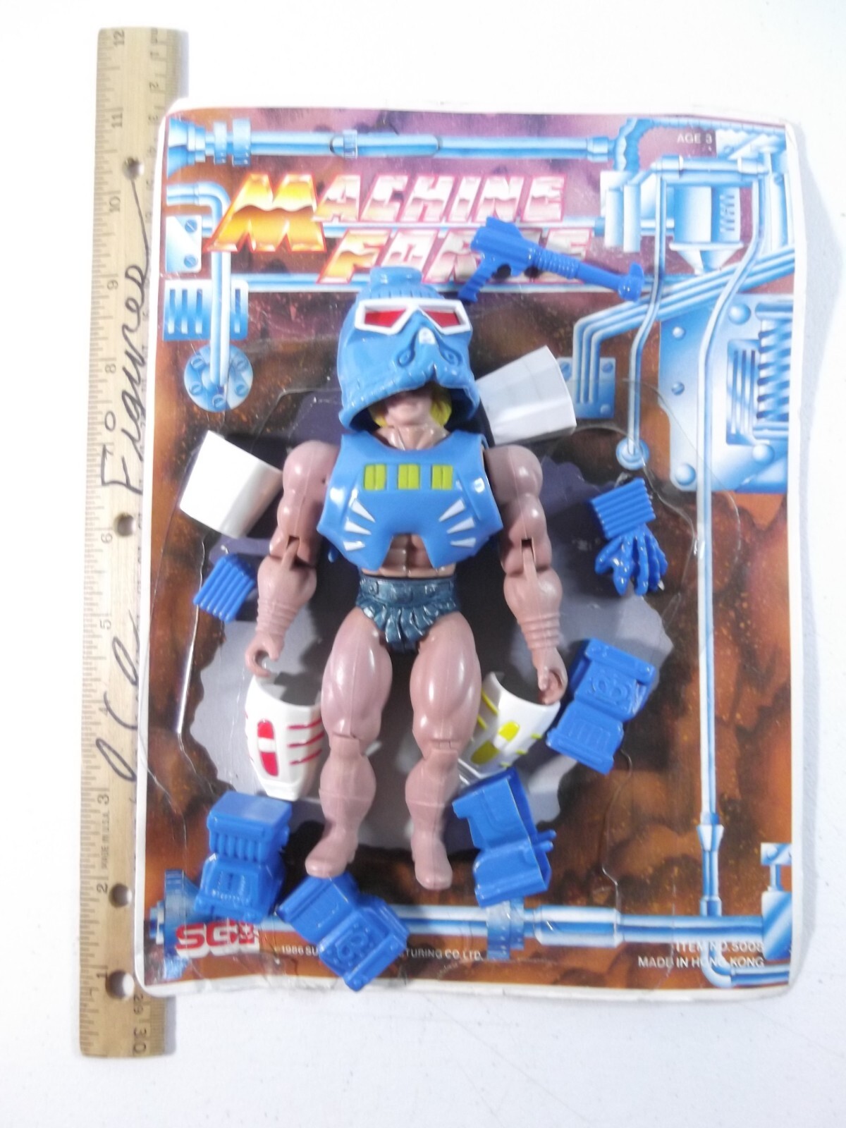 2b Sungold Machine Force Complete figure, cardback, Galaxy Warriors, motu, ko