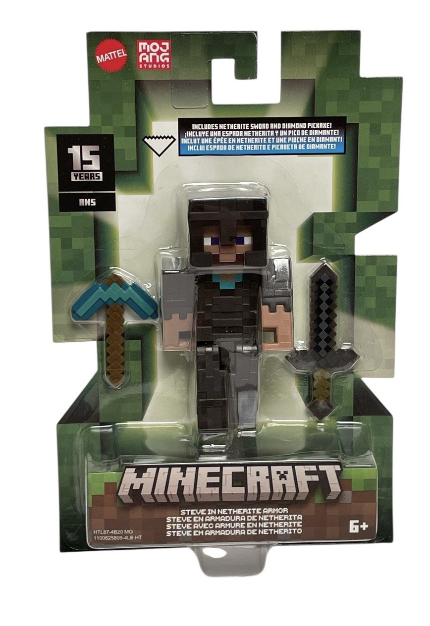 Minecraft Steve in Netherite Armor Action Figure