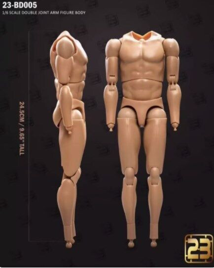 23Toys 1/6 Muscular Male Figure Body Model For 12inch Head Sculpture Toys