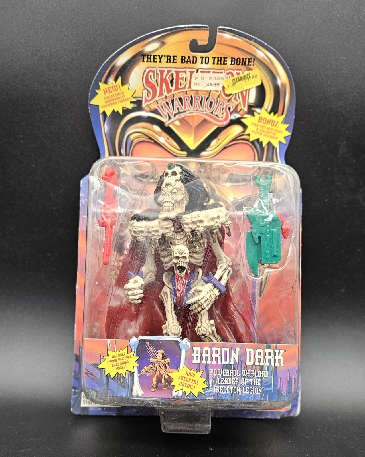 Skeleton Warriors “Baron Dark” 1994 Playmates Toys 8505 Action Figure New/Seal