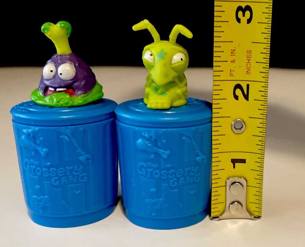 ULTRA RARE! The Grossery Gang UNNAMED SHRIMP & DRUMSTICK Figures W/Trash Cans