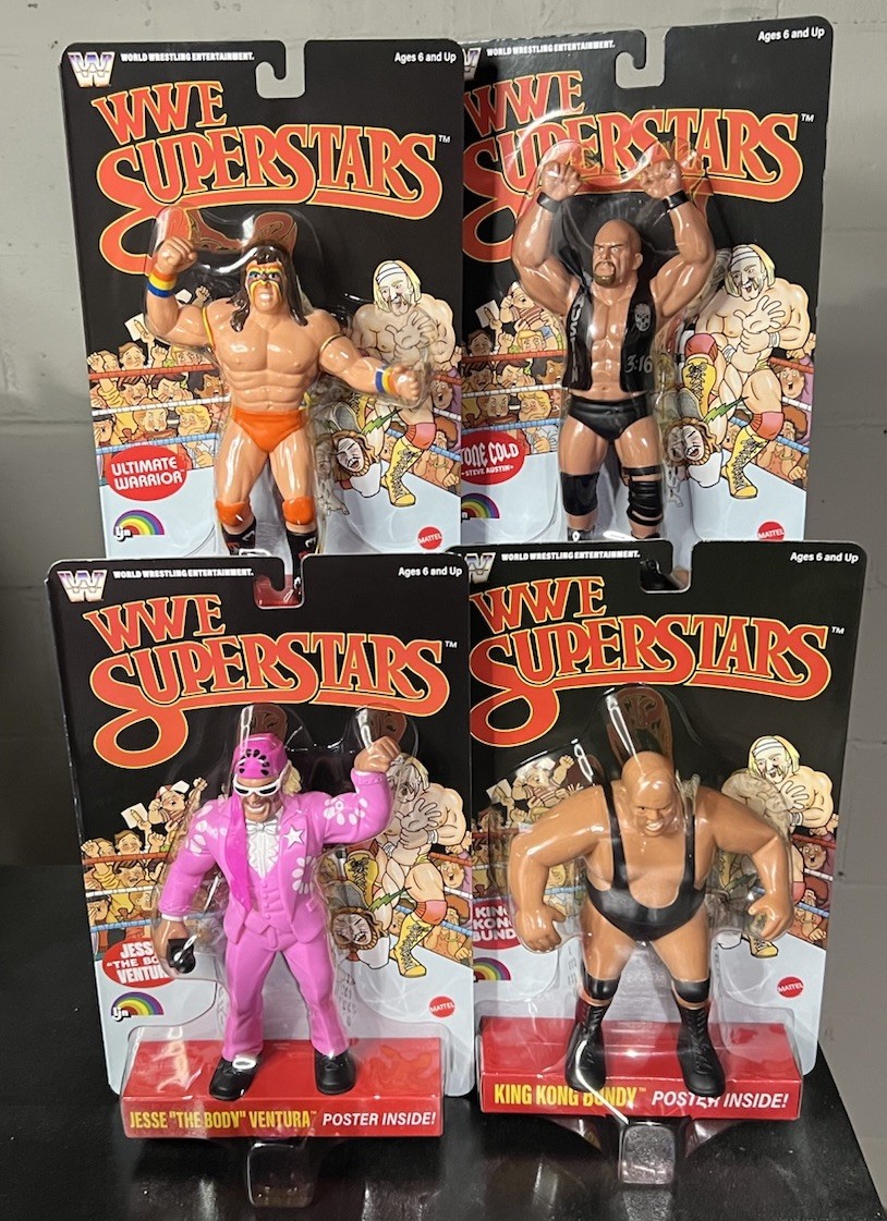 SET of LJN WWE Superstars Series Wave 2 Black Card Warrior Ventura Bundy Austin
