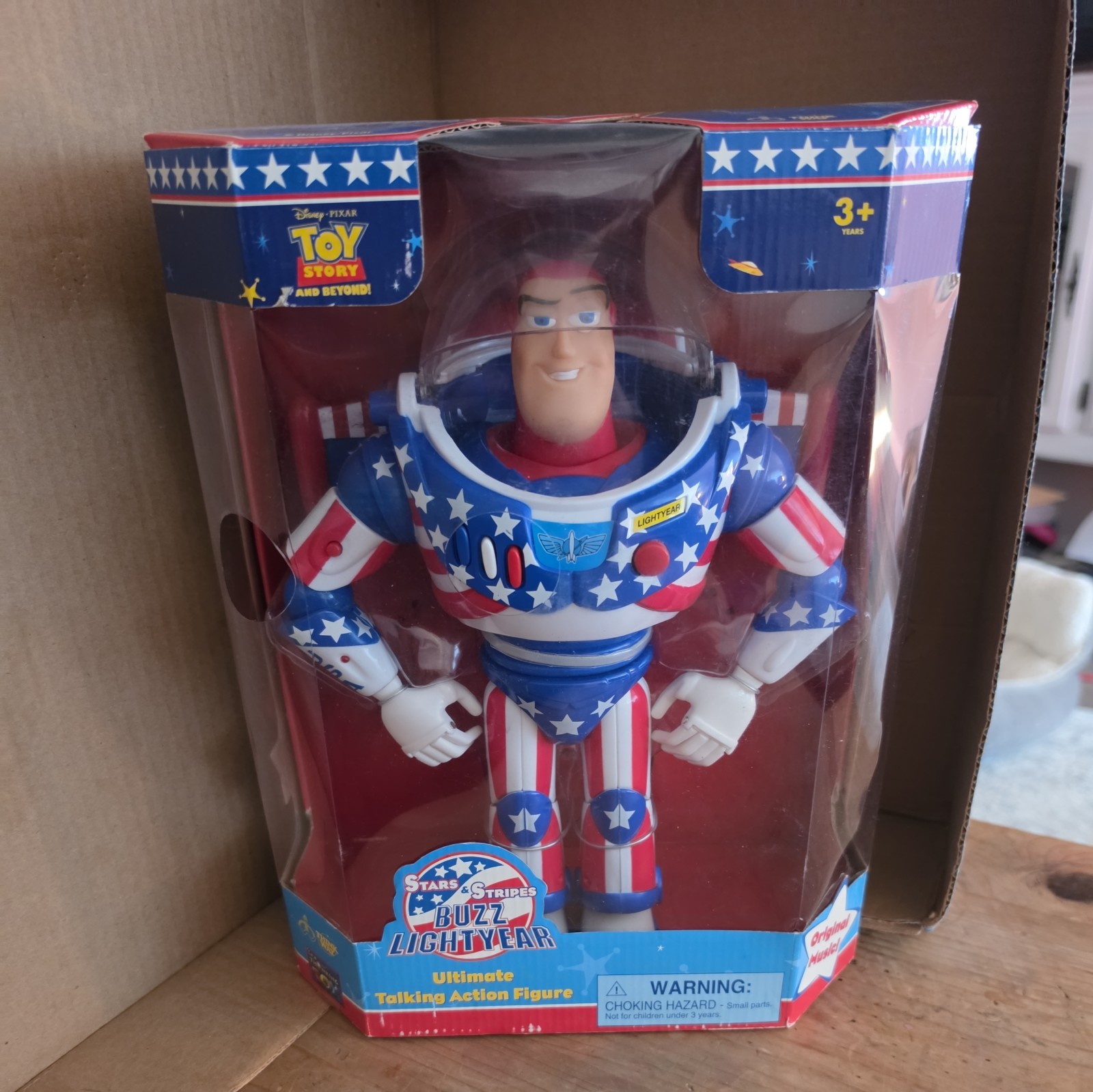1995 Disney Pixar Toy Story Stars & Stripes Talking Buzz Lightyear new in box