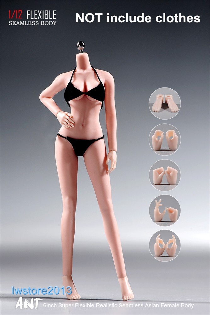 US ANT 1/12 T305B Pale Skin 6inch Female Action Figure Body Hand Foot Dolls Toys