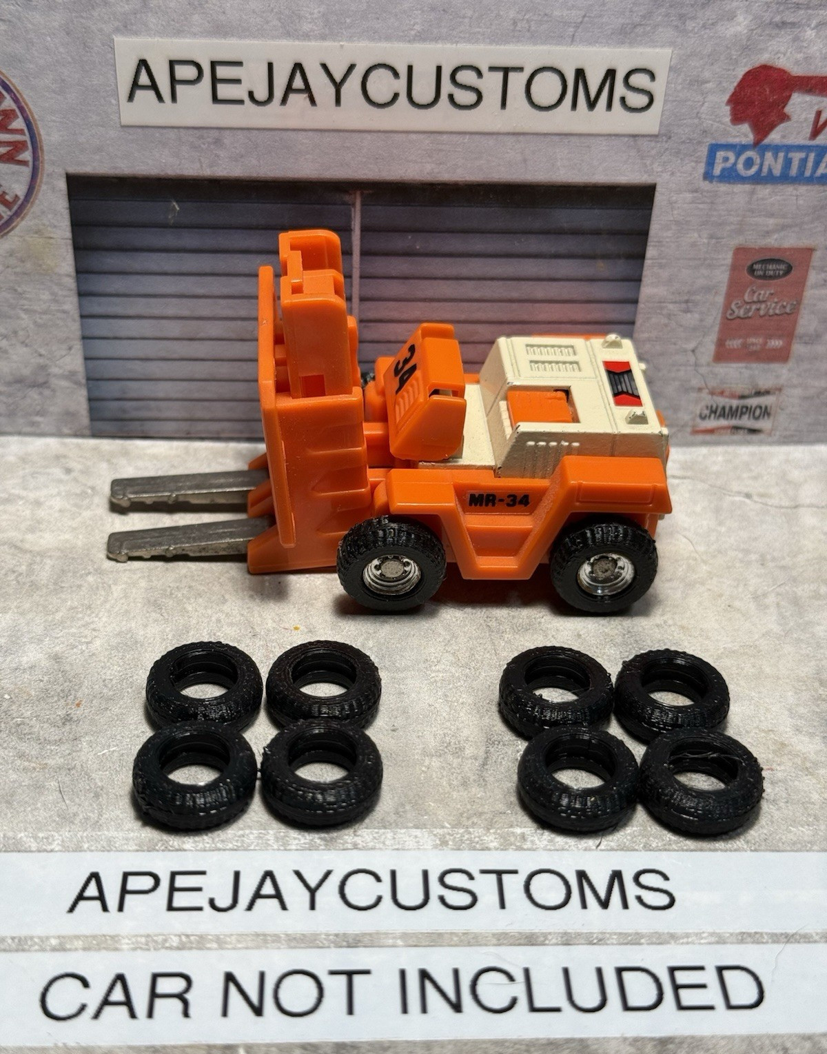 2 sets of new tires for Vintage Gobots Spoons MR-34 Enemy Robot Forklift 1984