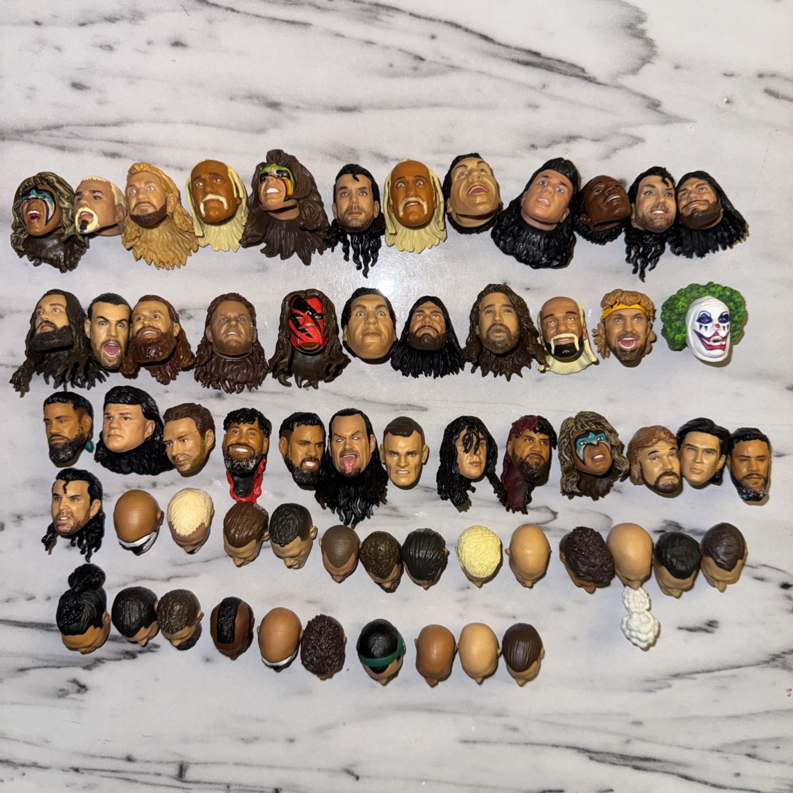 WWE Wrestling 60 Ultimate Elite Heads Hogan Cena Warrior DDP Andre CM Punk Cody