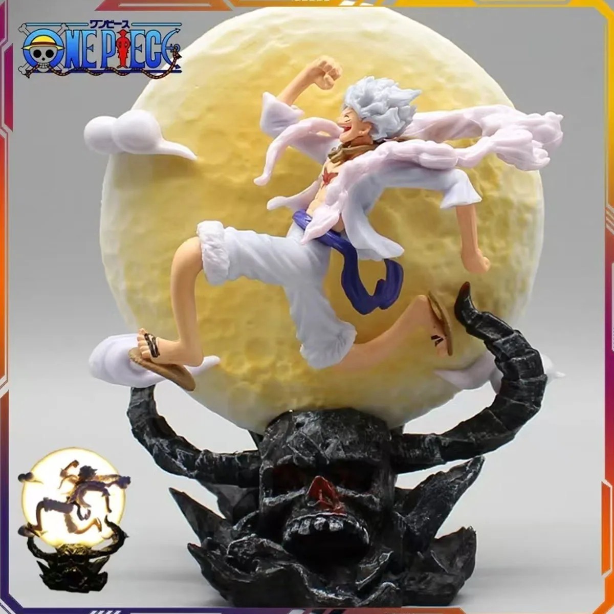14cm One Piece Moon Fairy Monkey D Luffy Gear 5 Action Figure Model Toys