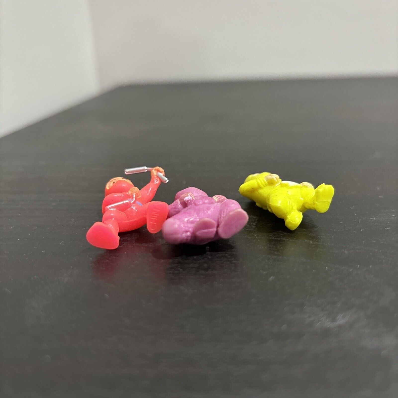 Lot of 3 Pocket Ninja Toys Action Figures 1 Inch Tall Small Mini Vintage Used