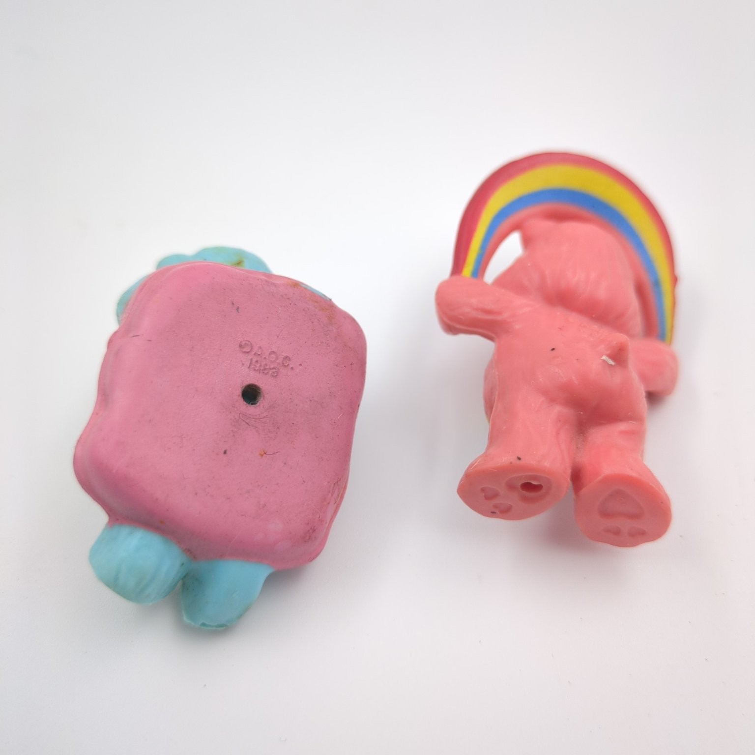 Care Bears Cheer Bear Rainbow Bedtime Bear Cloud PVC Mini Figure 1983 VTG Lot