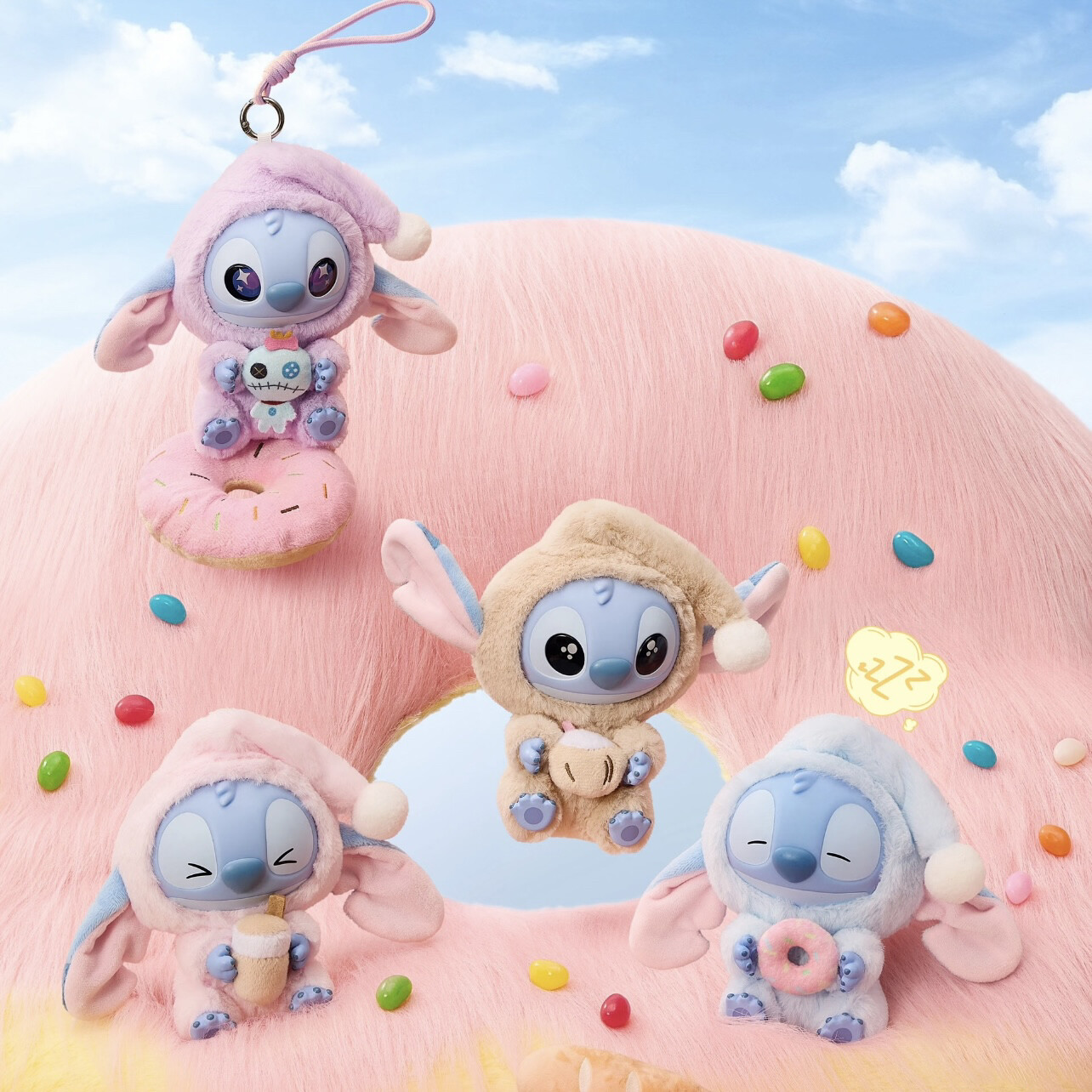 Miniso Stitch Eat Something Before Sleep Series Vinyl Figure Art Toys Gift