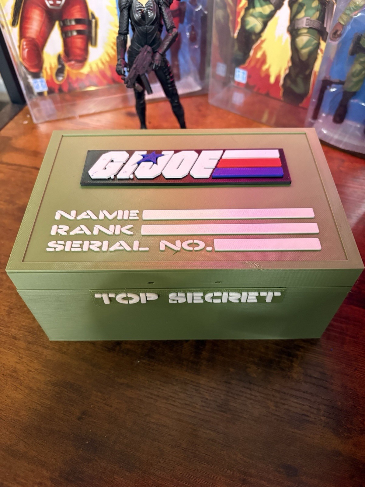 GI Joe File Card Storage Box Crate Footlocker Organizer 3D Printed Display Case