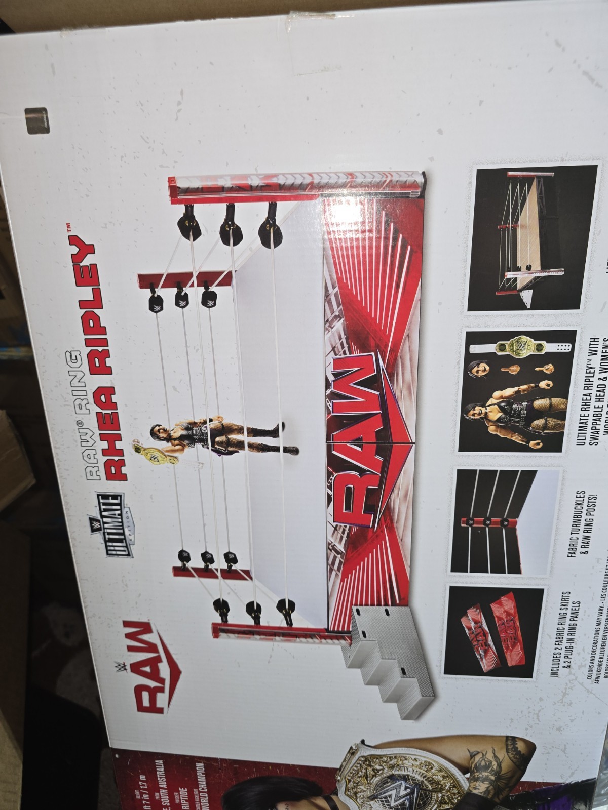 WWE Raw Real Scale Wrestling Ring Playset w/ Rhea Ripley Ultimate Edition NEW