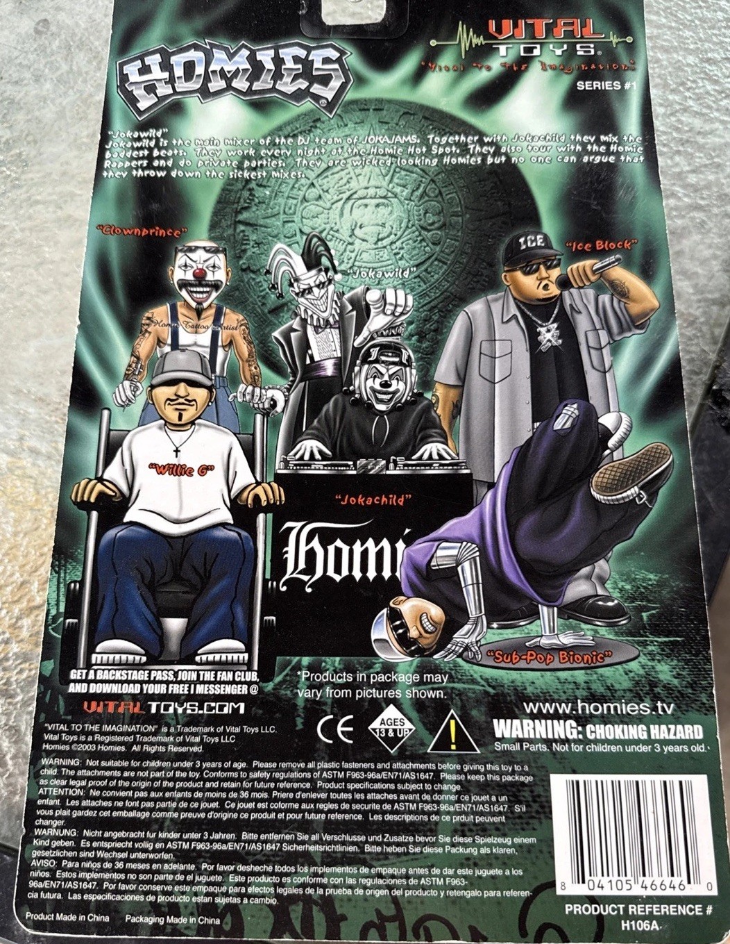Homies Figure 7 Inch Series 1 Jokawild Action Figure Vital Toys 2003 RARE C PICS