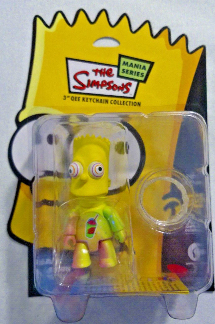 Bart Simpson The Simpsons Mania Series 3″ Qee Keychain SQUISHIE 2007 NIB